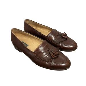 Bally Dark Brown Leather Tassel Loafers